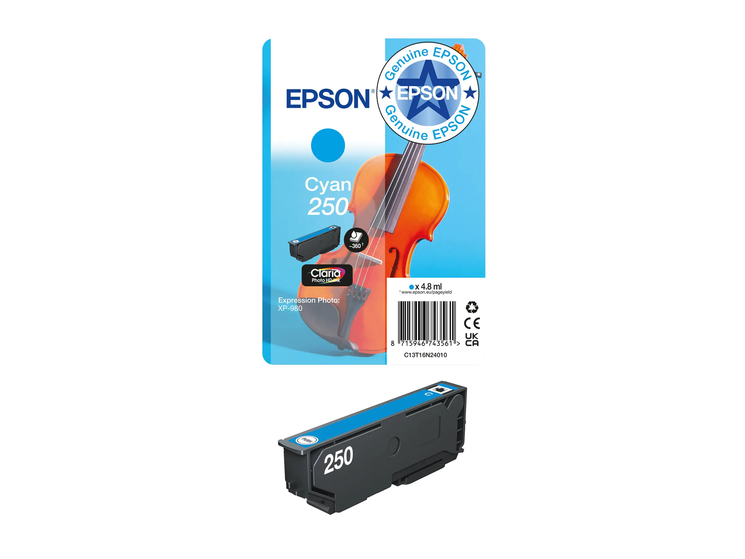 Epson 250 - 4.8 ml - Cyan - original - Blisterverpackung