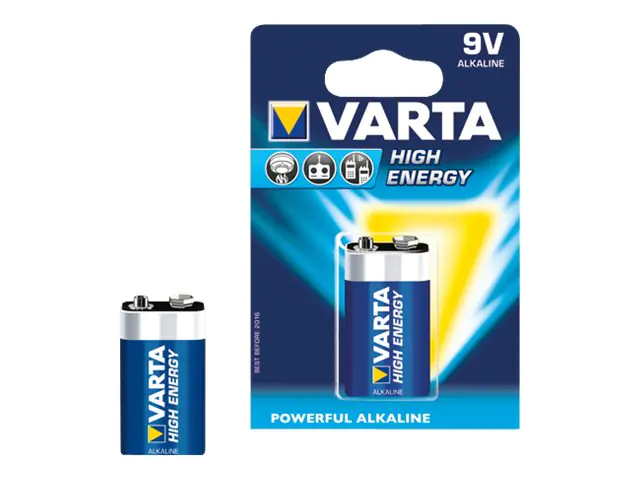Varta High Energy - Batterie 9V Alkalisch 550 mAh 04922 121 411