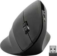 SPEEDLINK PIAVO - Vertikale Maus - ergonomisch - Für Rechtshänder - optisch - 5 Tasten - kabellos - 2.4 GHz - kabelloser Empfänger (USB) - Rubber Black - Hängebox