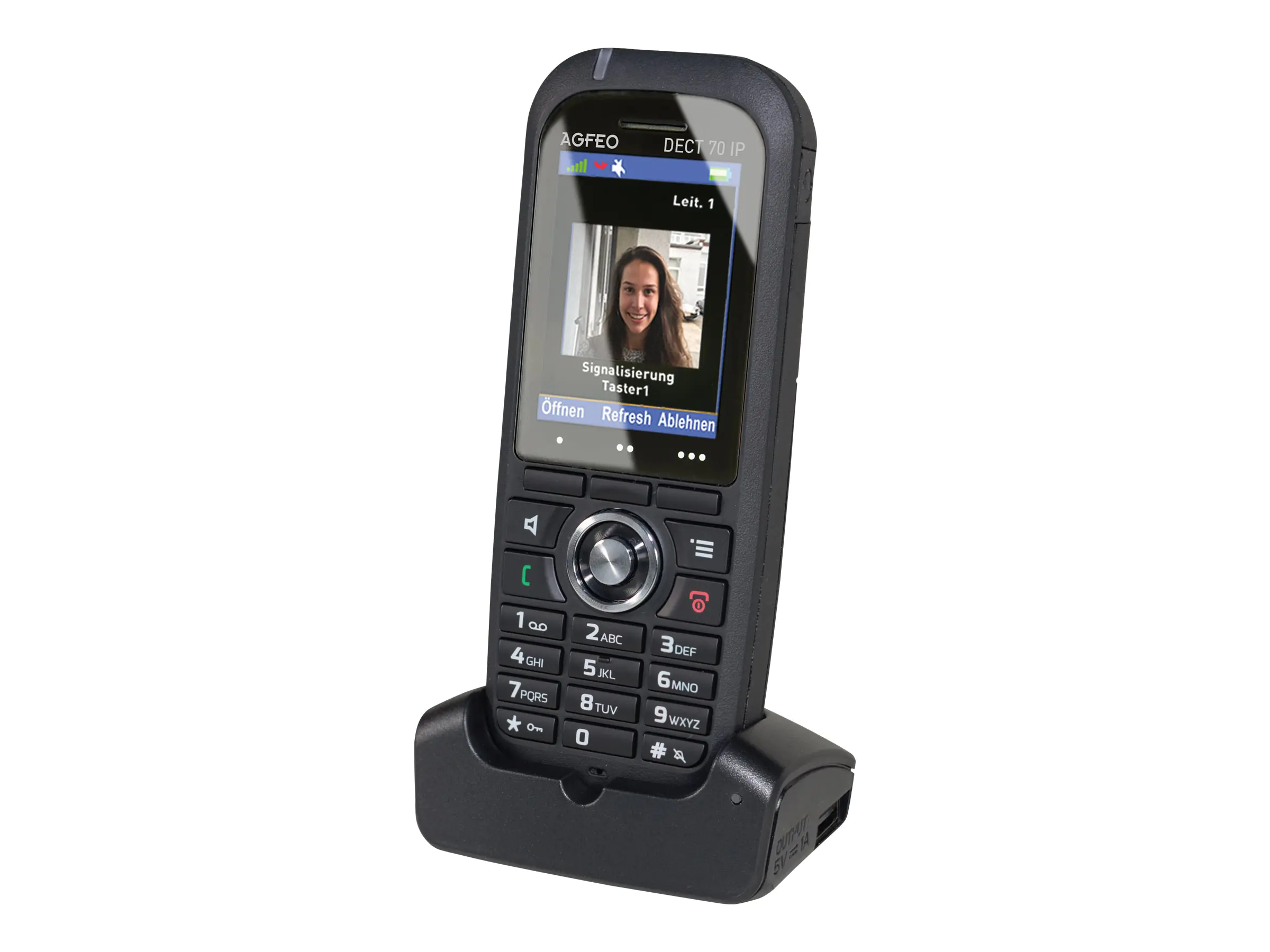 AGFEO DECT 70 IP - Schnurloses Erweiterungshandgerät - mit Bluetooth-Schnittstelle - IP-DECT - Schwarz