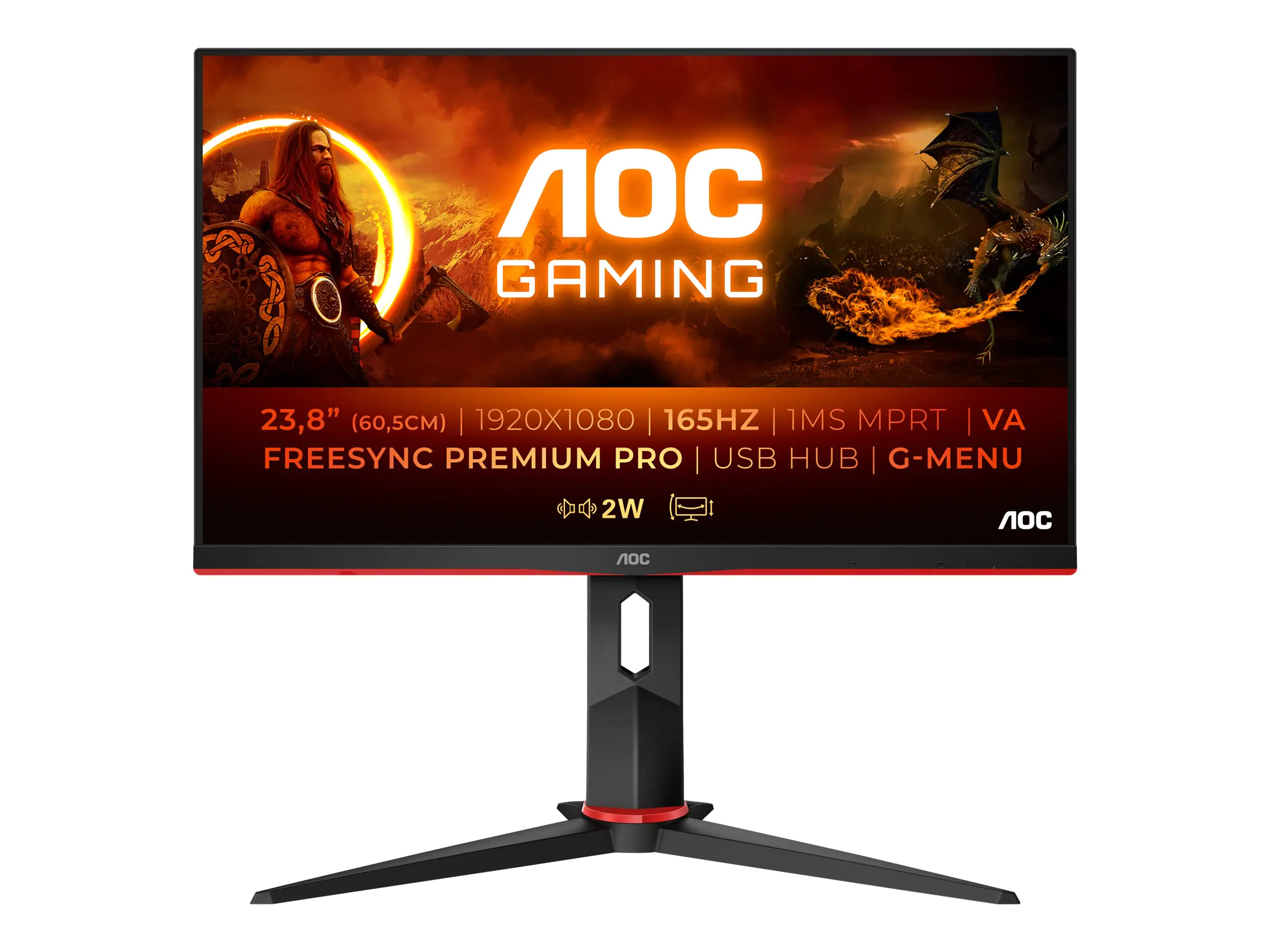 AOC Gaming 24G2SPU/BK - G2 Series - LED-Monitor - Gaming - 60.5 cm (23.8")