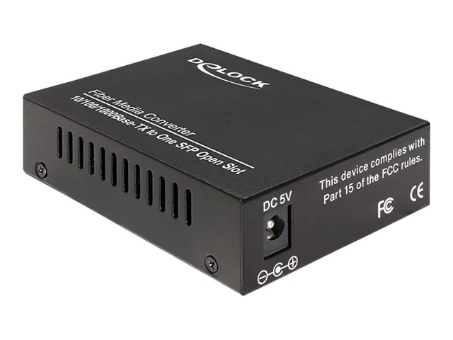 Delock Media Converter 1000Base-T to SFP - Medienkonverter - 1GbE - 10Base-T, 1000Base-LX, 1000Base-SX, 100Base-TX, 1000Base-T - RJ-45 / SFP (mini-GBIC)