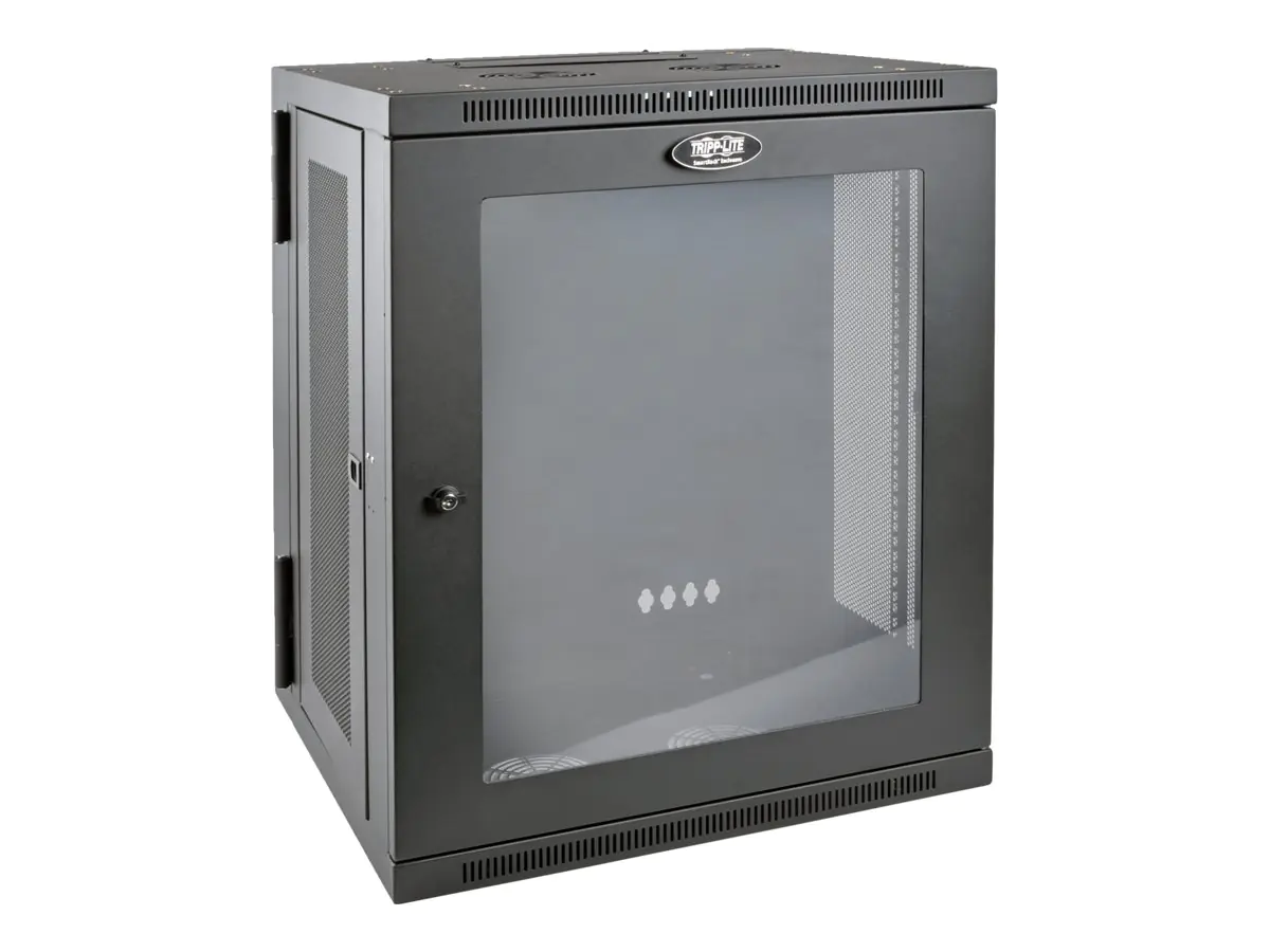 Tripp Eaton Tripp Lite Series 15U Wall Mount Rack Enclosure Server Cabinet w Hinged Acrylic Window - Schrank Netzwerkschrank - geeignet für Wandmontage - Schwarz - 15U - 48.3 cm (19") SRW15USG
