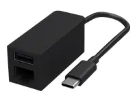 Microsoft Surface USB-C to Ethernet and USB Adapter - Netzwerk-/USB-Adapter - USB-C 3.1 - Gigabit Ethernet x 1 + USB 3.1 x 1 - Schwarz - kommerziell
