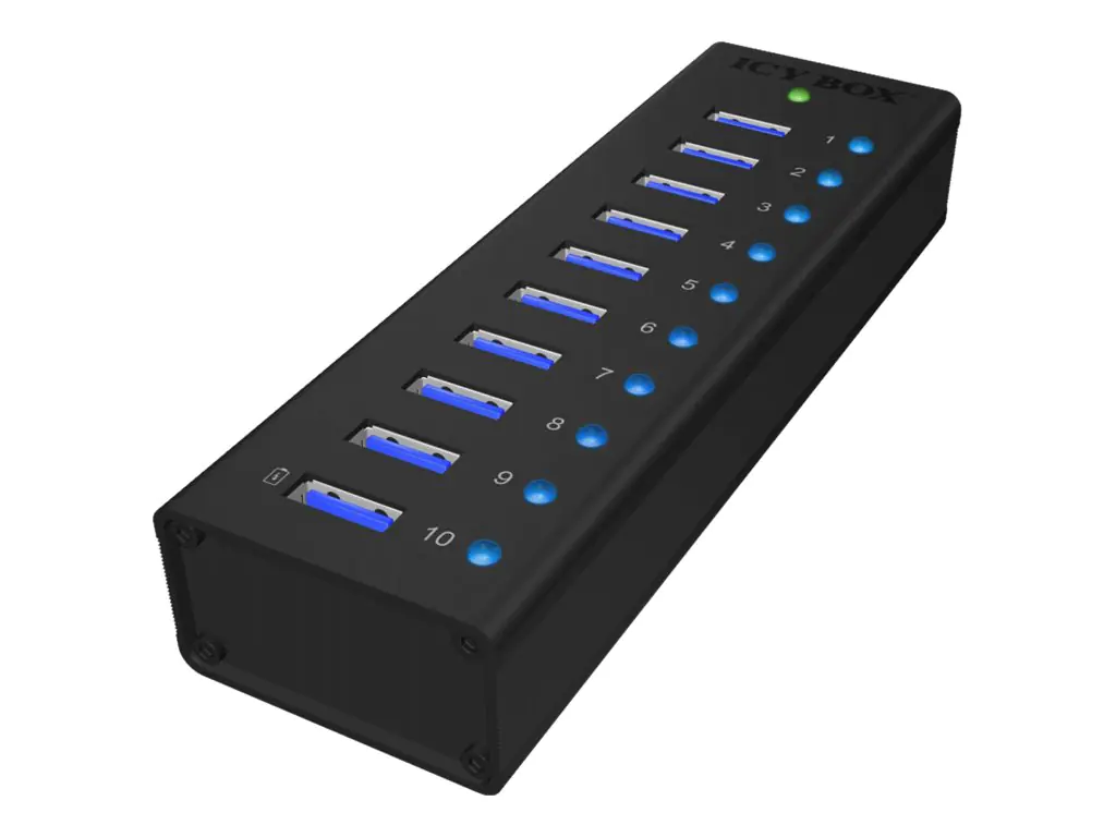 ICY BOX IB-AC6110 - Hub - 10 x SuperSpeed USB 3.0 - Desktop