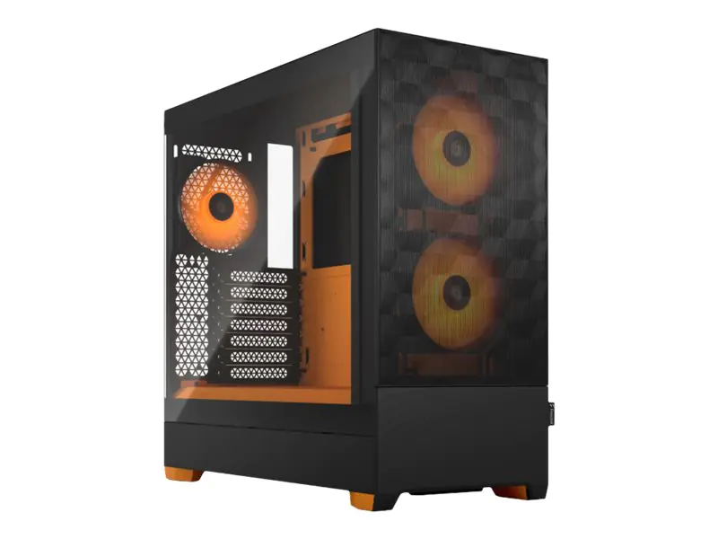 Fractal Design Pop Air RGB - Tower - ATX - Seitenteil mit Fenster (gehärtetes Glas) - keine Spannungsversorgung (ATX) - orange, klar, Tinted - USB/Audio - für Fractal Design Model D, Type D
