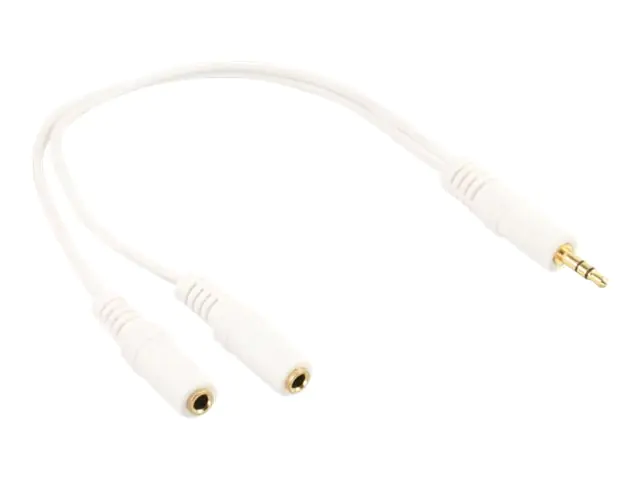 InLine - Audio-Splitter - Stereo Mini-Klinkenstecker (W) bis Stereo Mini-Klinkenstecker (M) - 10 cm - weiß