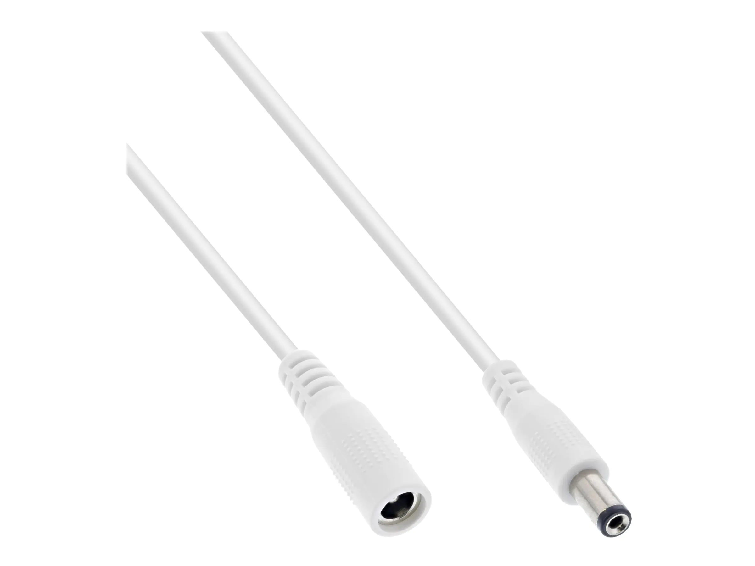 InLine - Spannungsversorgungs-Verlängerungskabel - Gleichstromstecker 5,5 x 2,1 mm (M) zu Gleichstromstecker 5,5 x 2,1 mm (W) - 50 cm - weiß