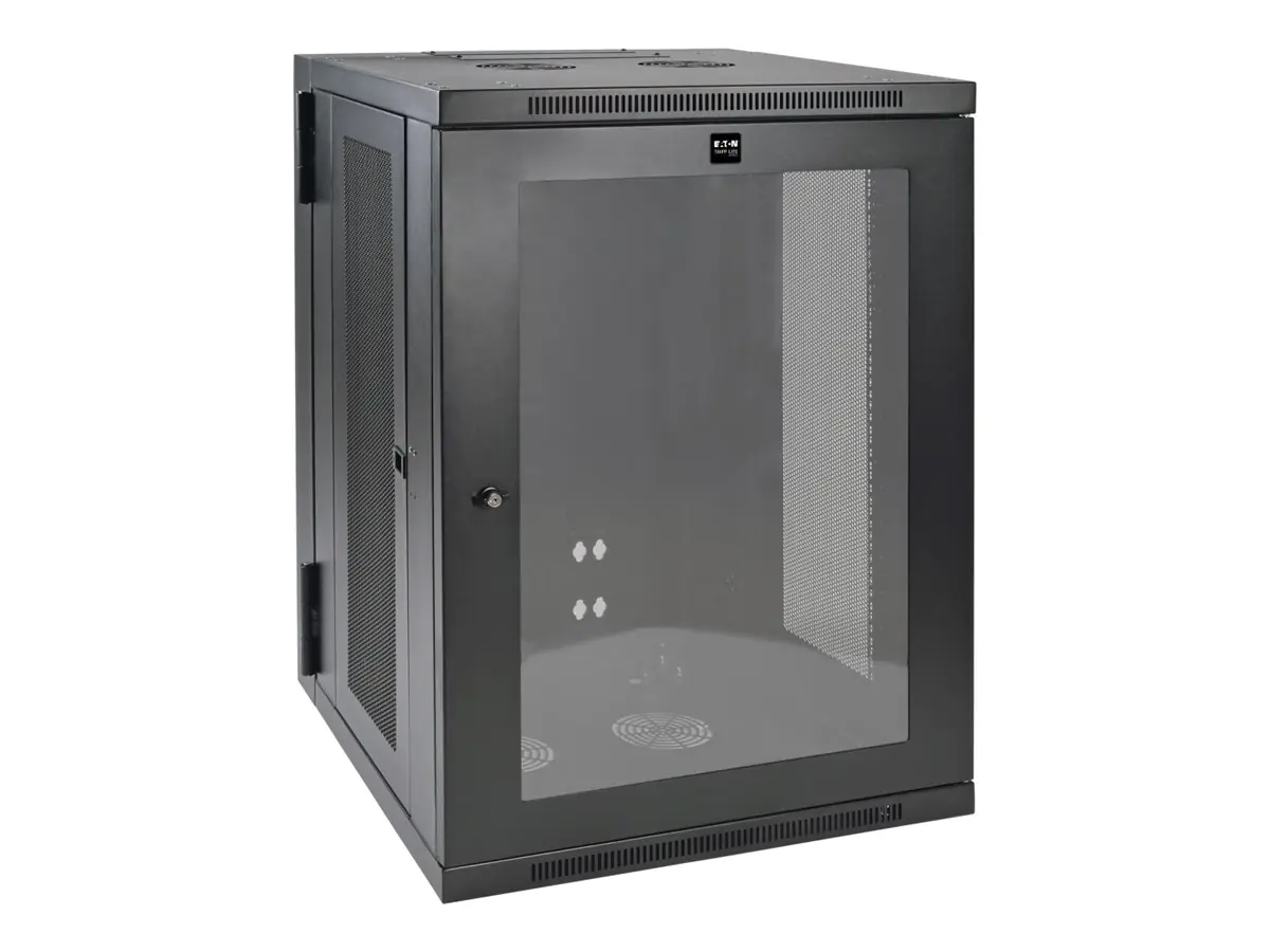 Tripp Eaton Tripp Lite Series 18U Wall Mount Rack Enclosure Server Cabinet w Hinged Acrylic Window - Schrank Netzwerkschrank - geeignet für Wandmontage - Schwarz - 18U - 48.3 cm (19") SRW18USG