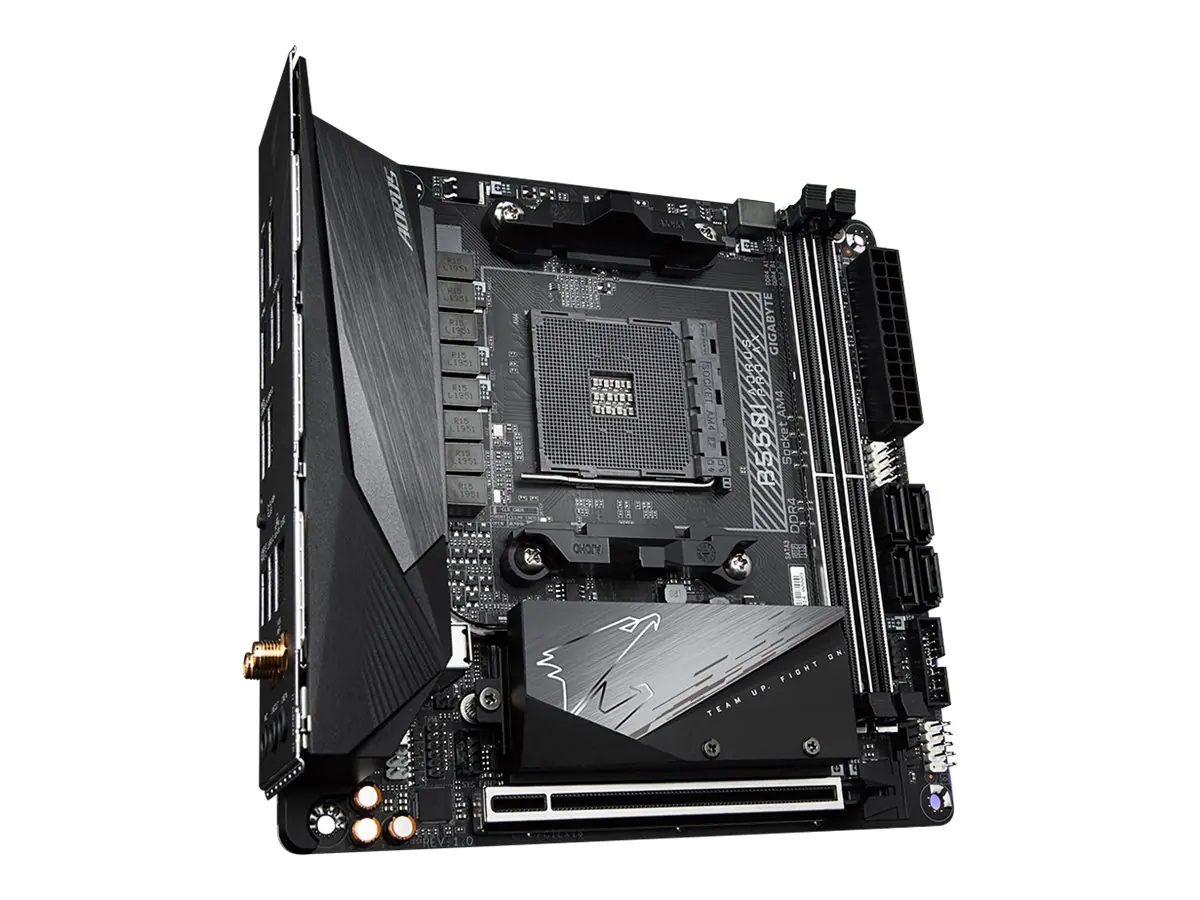 Gigabyte B550I AORUS PRO AX - 1.0 - Motherboard - Mini-ITX - Socket AM4 - AMD B550 Chipsatz - USB-C Gen2, USB 3.2 Gen 1, USB 3.2 Gen 2 - 2.5 Gigabit LAN, Bluetooth, Wi-Fi - Onboard-Grafik (CPU erforderlich)