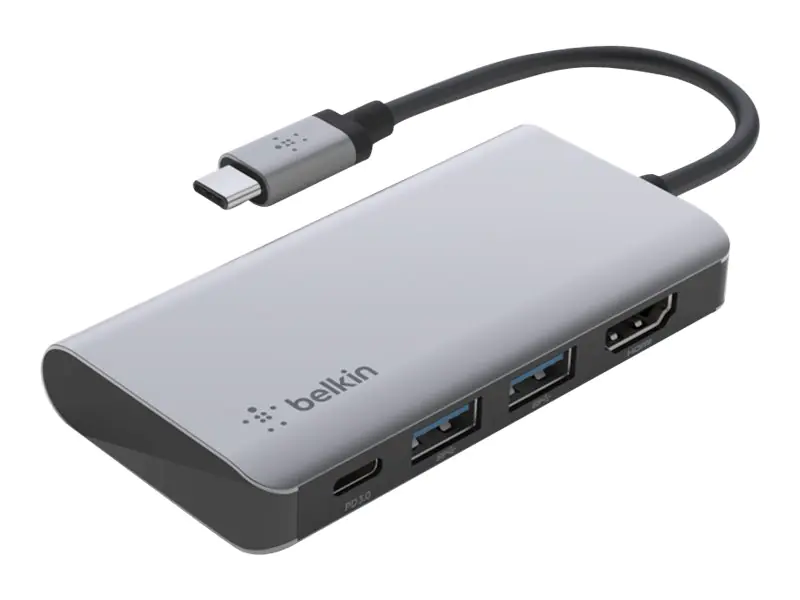 Belkin CONNECT 4-in-1 - Multiport-Hupadapter - USB-C - HDMI