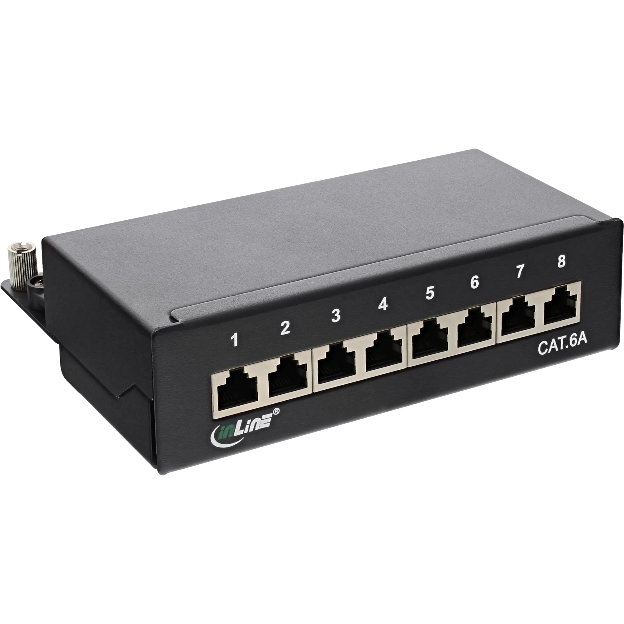 InLine 76808A - Patch Panel - Tisch montierbar, geeignet für Wandmontage - RJ-45 X 8 - Schwarz, RAL 9005