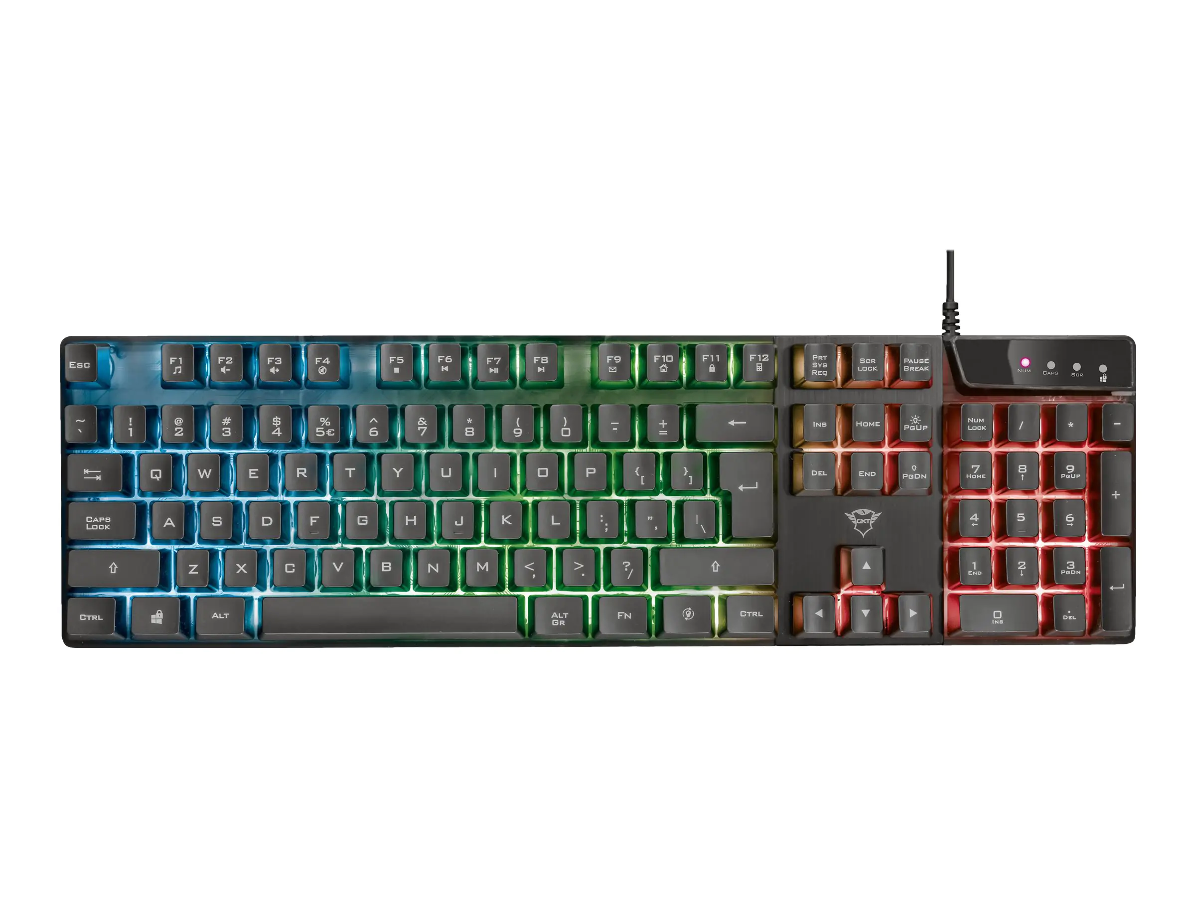 Trust GXT 835 Azor - Tastatur - USB - QWERTZ Deutsch - hintergrundbeleuchtet - 23821