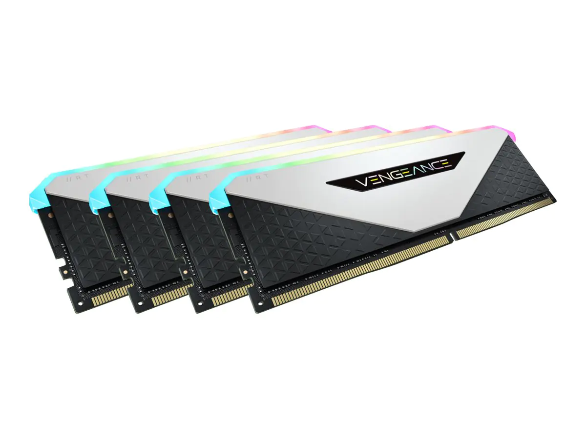 CORSAIR Vengeance RGB RT - DDR4 - Kit - 64 GB: 4 x 16 GB - DIMM 288-PIN - 3200 MHz / PC4-25600 - CL16 - 1.35 V - ungepuffert - non-ECC - weiß