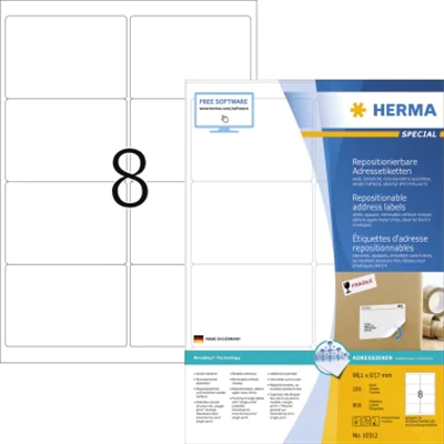 HERMA Etikett 10312 99,1 x 67,7 mm matt Papier weiß 800 St./Pack.