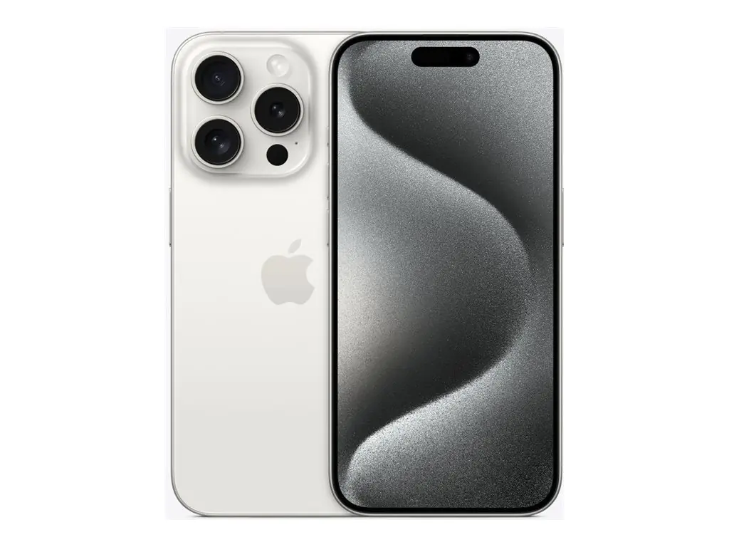 Apple iPhone 15 Pro - 5G Smartphone - Dual-SIM / Interner Speicher 1 TB - OLED-Display - 6.1" - 2556 x 1179 Pixel (120 Hz) - Triple-Kamera 48 MP, 12 MP, 12 MP - front camera 12 MP - White Titanium