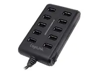 LogiLink USB 2.0 Hub 10-Port - Hub - 10 x USB 2.0 - Desktop