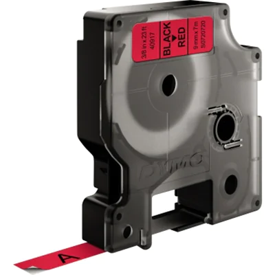 Dymo Original D1-Etikettenband | schwarz auf rot | 9 mm x 7 m | selbstklebendes Schriftband | für LabelManager-Beschriftungsgerät, Schwarz auf rot, Polyester, Belgien, -18 - 90 °C, DYMO, LabelManager, LabelWriter 450 DUO S0720720