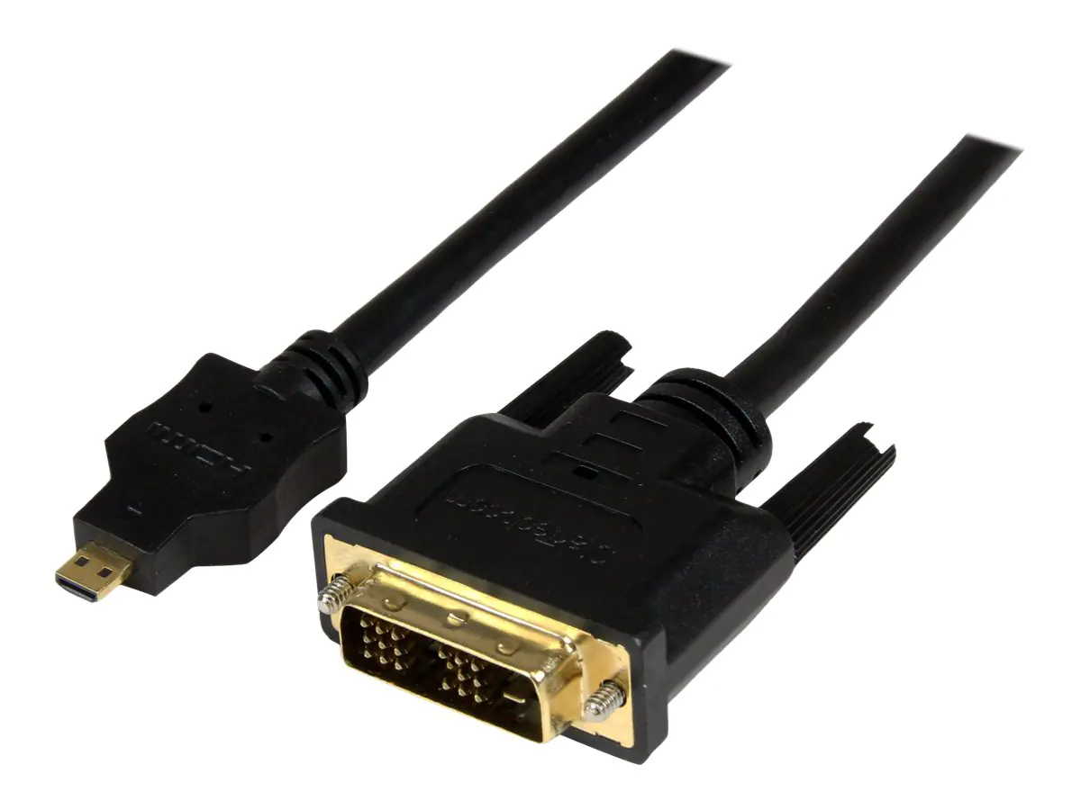 StarTech 2m Micro HDMI auf DVI Kabel - micro HDMI Typ-D / DVI-D Adapterkabel - St/St - Adapterkabel - DVI-D männlich zu 19 pin micro HDMI Type D männlich - 2 m - abgeschirmt - Schwarz