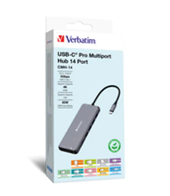 Verbatim - Hub - 2 x HDMI + 1 x VGA + 7 x USB + 1 x 1 Gigabit Ethernet - Desktop