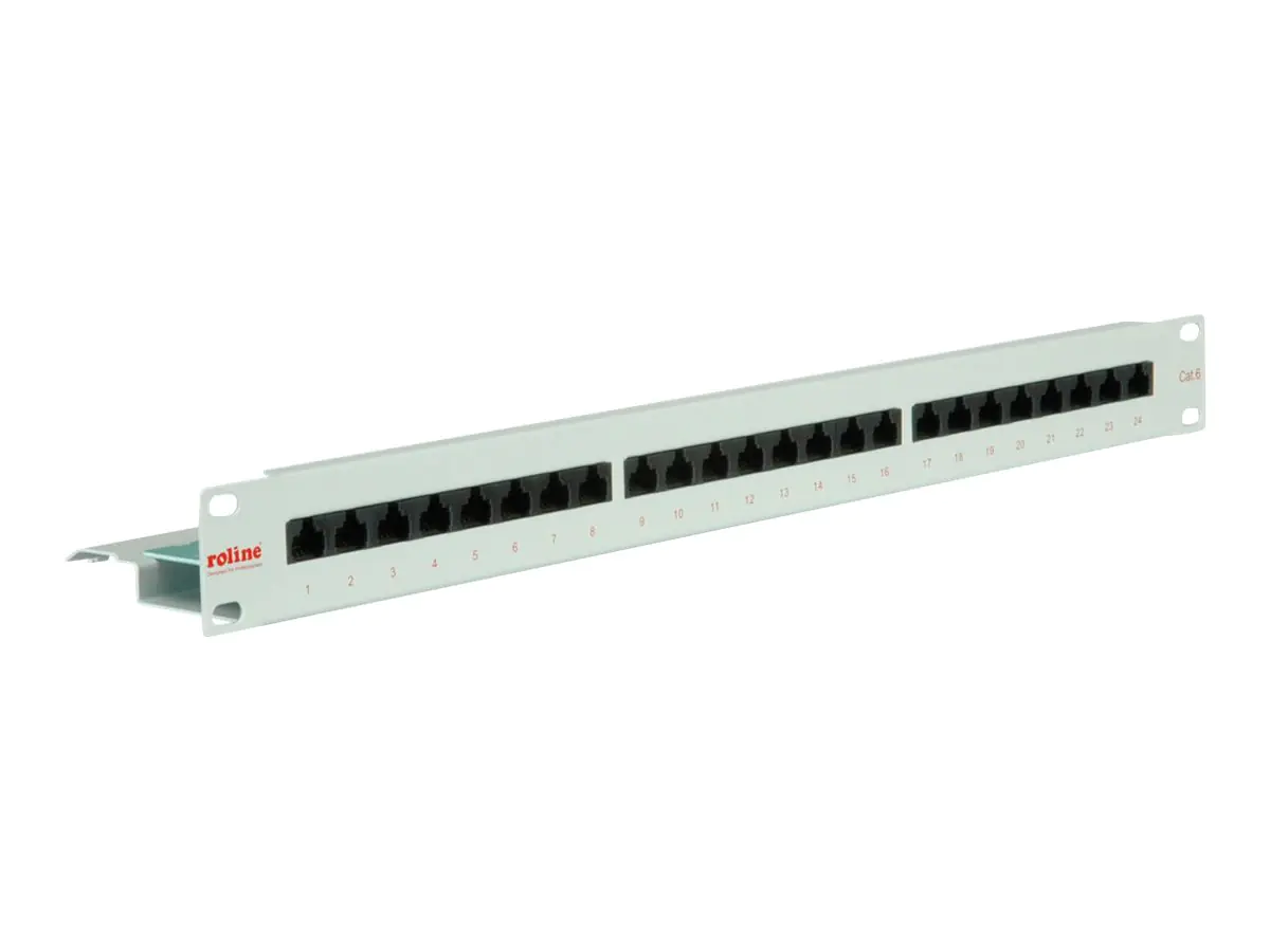 Roline - Patch Panel - CAT 6 - UTP - Hellgrau - 48.3 cm (19") - 24 Ports