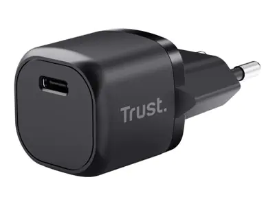 Trust Maxo - Netzteil - extrem klein - 20 Watt - 3 A - Power Delivery 3.0 + PPS (24 pin USB-C) - auf Kabel: USB-C - Schwarz