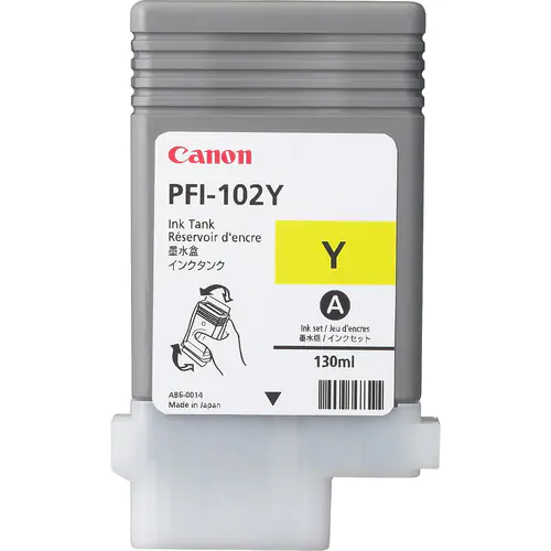 Canon PFI-102 Y - 130 ml - Gelb - Original - Tintenbehälter - für imagePROGRAF iPF510, iPF610, iPF650, iPF655, iPF720, iPF750, iPF755, iPF760, iPF765