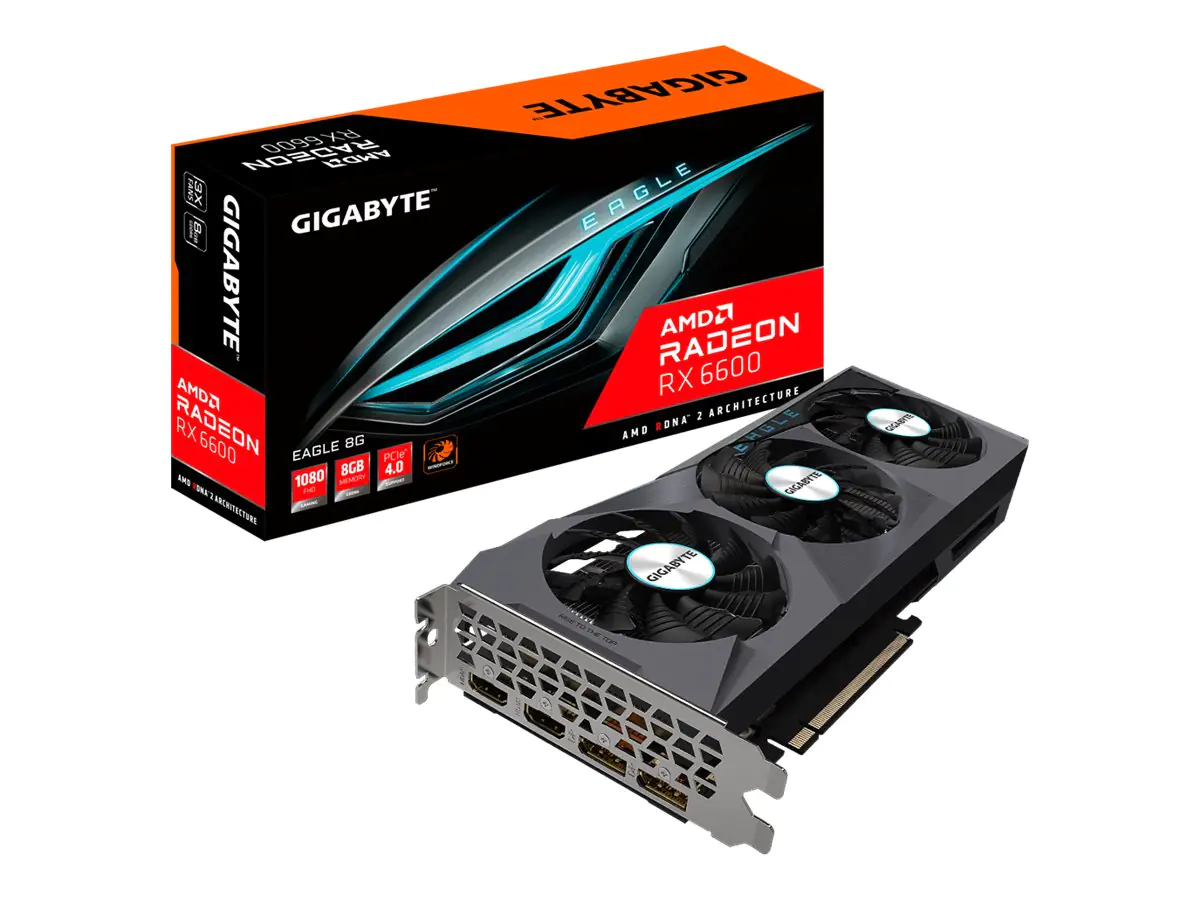 Gigabyte Radeon RX 6600 EAGLE 8G - Grafikkarten - Radeon RX 6600 - 8 GB GDDR6 - PCIe 4.0 x16 - 2 x DisplayPort, 2 x HDMI