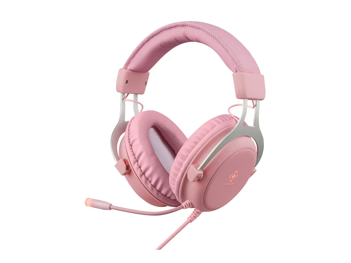Deltaco Headset Gaming Stereo Klinke LED pink - Headset - 20 KHz