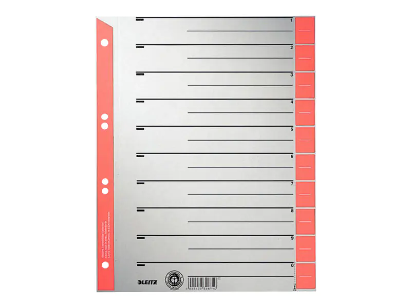 Esselte Leitz Trennelement - 10 Teile - vorgedruckt: 0-9 - für A4 (210 x 297 mm) 16523025