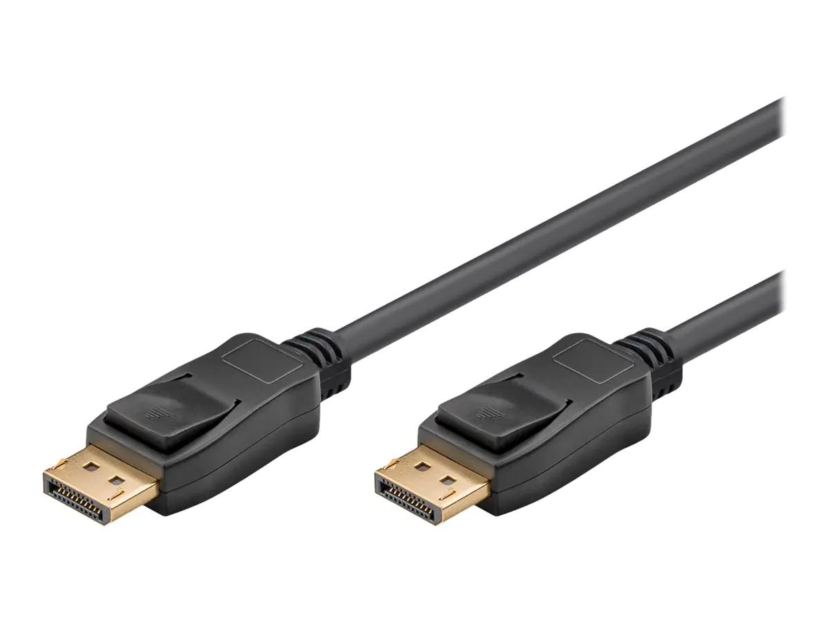 goobay - DisplayPort-Kabel - DisplayPort (M) Verriegelung zu DisplayPort (M) Verriegelung - DisplayPort 1.2 - 4K Unterstützung, 2160p-Unterstützung - Schwarz