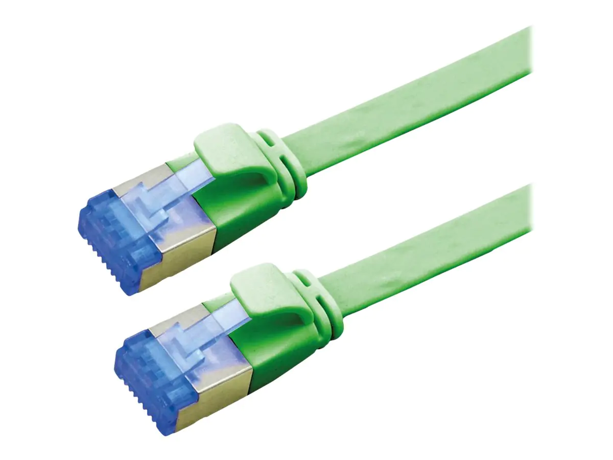 VALUE - Patch-Kabel - RJ-45 (M) zu RJ-45 (M) - 50 cm - Foiled Unshielded Twisted Pair (F/UTP) - CAT 6a - geformt, ohne Haken, verseilt, flach - grün