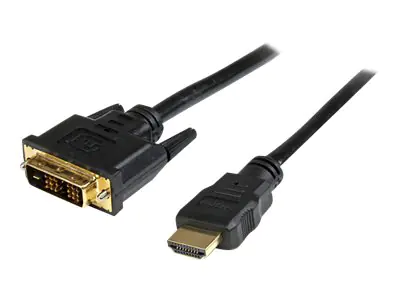 StarTech 50cm HDMI auf DVI-D Kabel - Stecker/Stecker - HDMI/DVI Adapterkabel / Adapter Kabel - Schwarz - Adapterkabel - DVI-D männlich zu HDMI männlich - 50 cm - Doppelisolierung - Schwarz