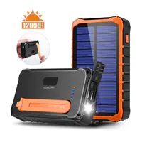 4smarts Prepper - Solar-Powerbank - Li-Pol - 12000 mAh - 10.5 Watt - 2.1 A - 2 Ausgabeanschlussstellen (USB) - Schwarz, orange