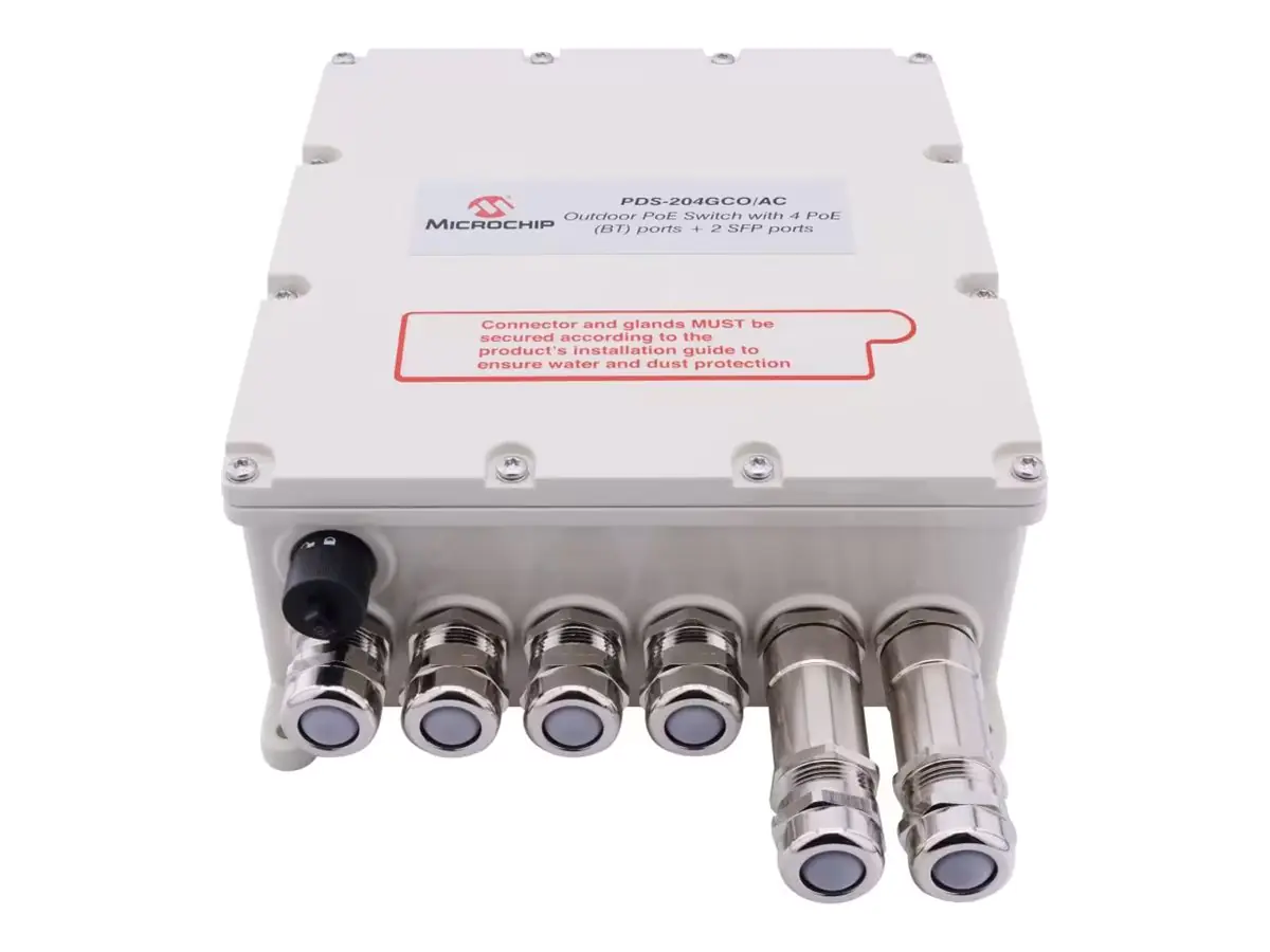Microchip PDS-204GCO - Switch - managed - 4 x 10/100/1000 (PoE) + 2 x 1/2.5G SFP - PoE (150 W)