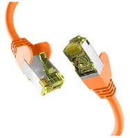 EFB-Elektronik - Patch-Kabel - RJ-45 (M) zu RJ-45 (M) - 7.5 m - 6 mm - S/FTP, PiMF - CAT 6a - geschirmt, halogenfrei, geformt, verseilt, Knickschutzmanschette, 10 Gigabit Ethernet, Steckerbelegung 1:1 - orange
