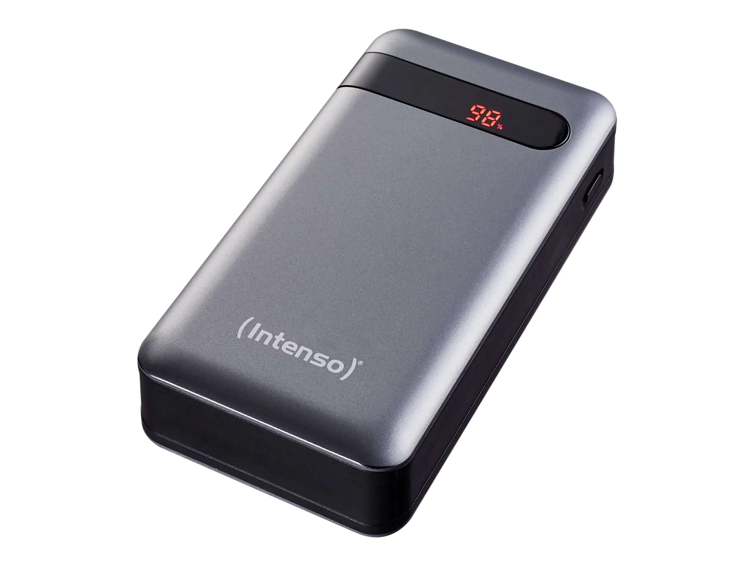 Intenso PD20000 - Powerbank - 20000 mAh - 3 A - PD, QC 3.0 - 2 Ausgabeanschlussstellen (USB, 24 pin USB-C) - auf Kabel: USB-C - Anthrazit