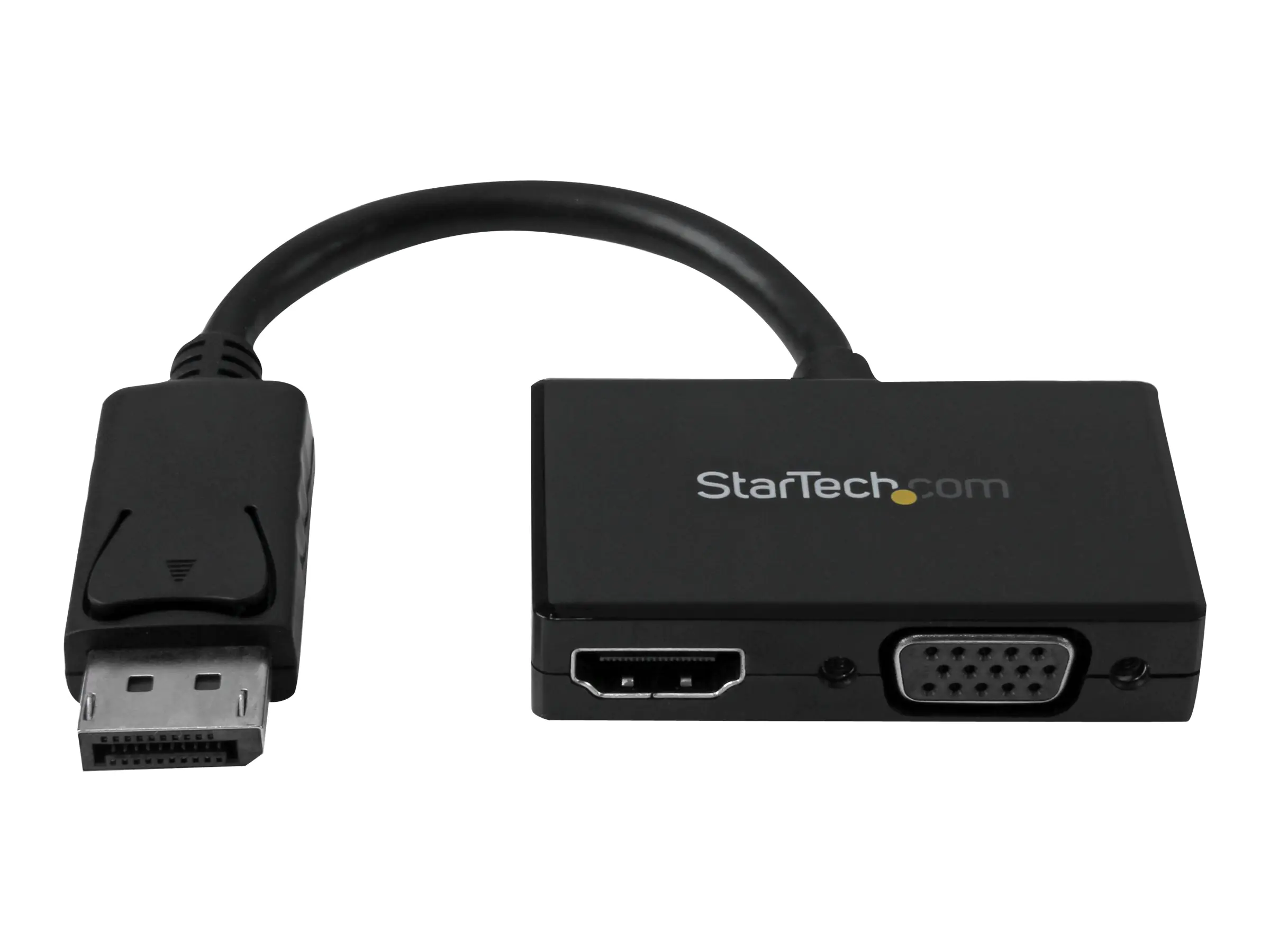 StarTech Reise A/V Adapter: 2-in-1 DisplayPort auf HDMI oder VGA Konverter - DP zu HDMI / VGA Adapter im kompakten Design - Videokonverter - DisplayPort - HDMI, VGA - Schwarz