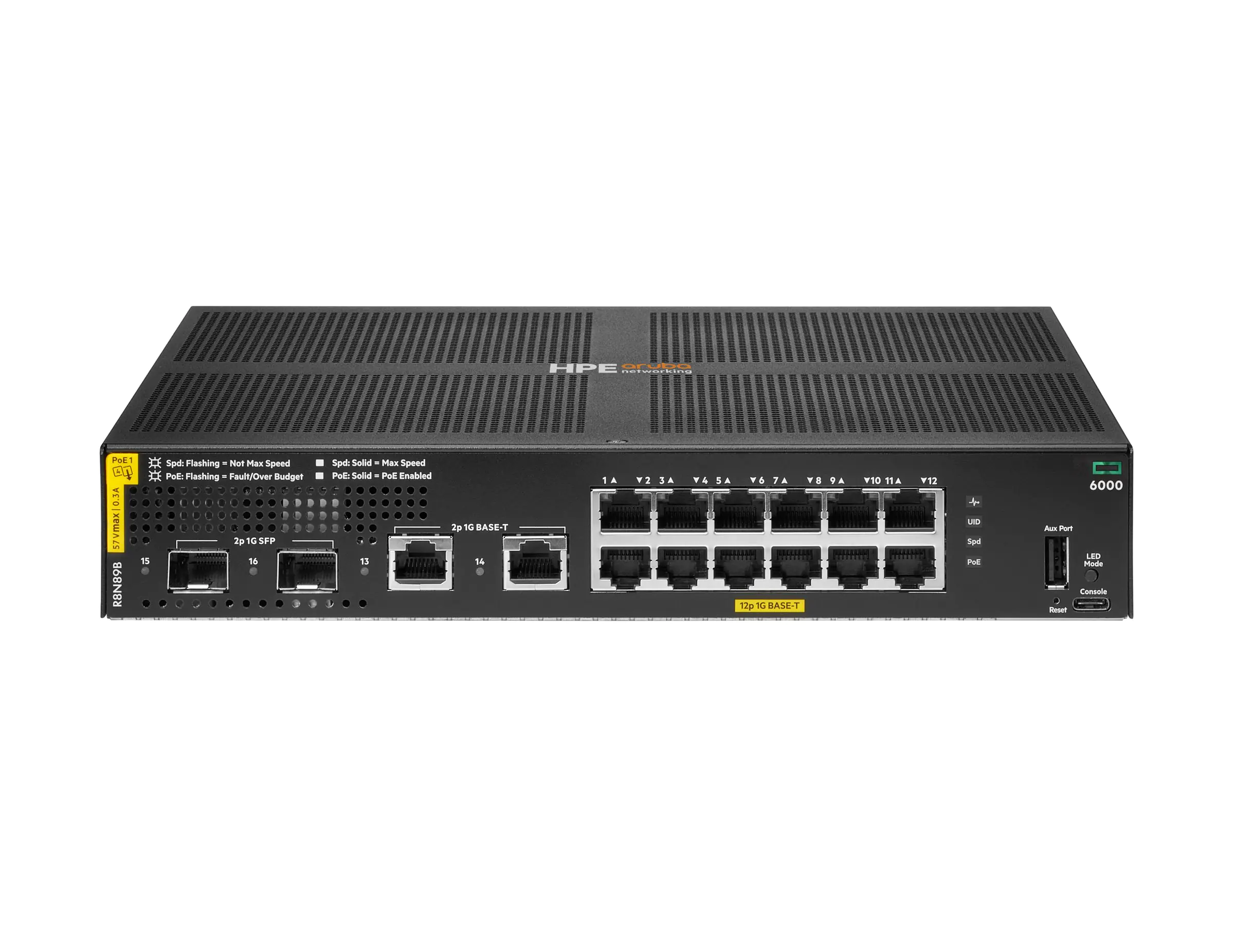 HPE Aruba Networking CX 6000 12p 10M/100M/1G Class4 PoE 2p SFP 1G 139W Switch - Switch -