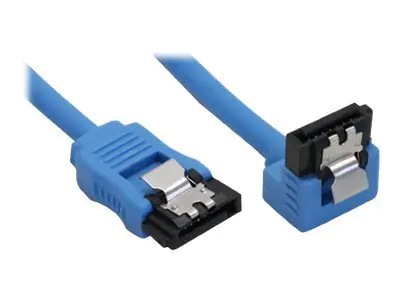 InLine - SATA-Kabel - Serial ATA 150/300/600 - SATA zu SATA - 15 cm - 90° Stecker, rund - Blau