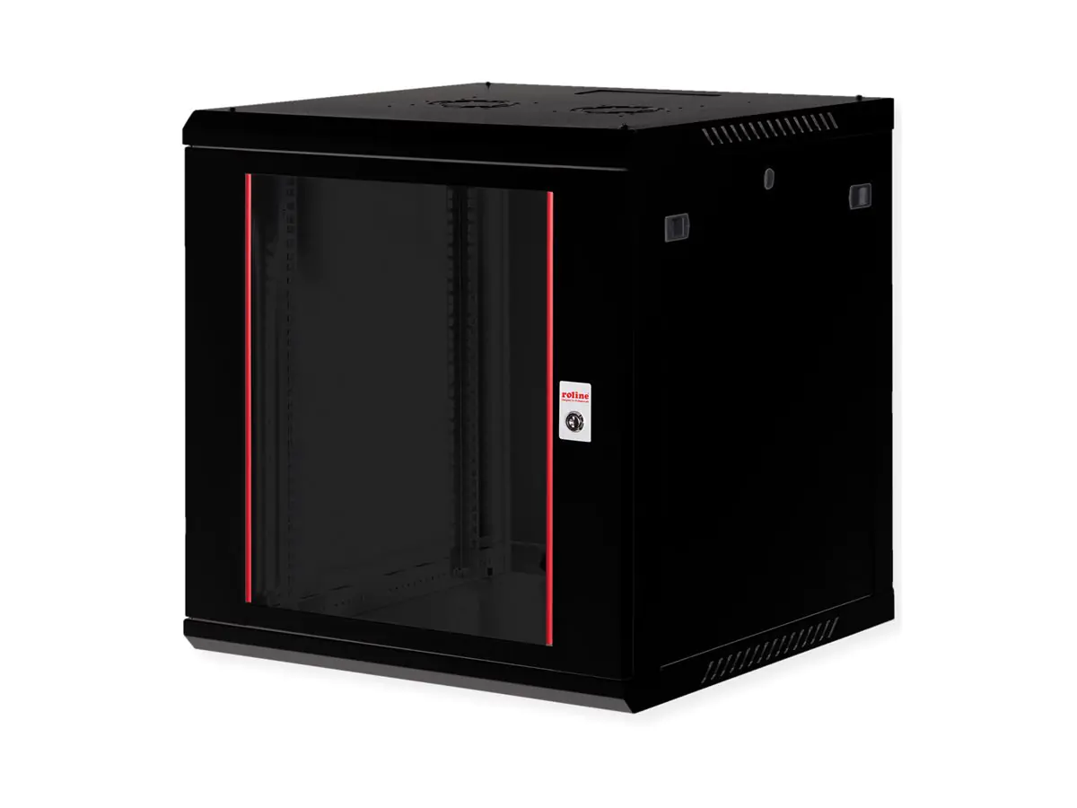 ROLINE Basic Plus - Gehäuse Netzwerkschrank - 600x600 BxT - geeignet für Wandmontage - Jet Black, RAL 9005 - 12U - 48.3 cm (19") 26.21.0291