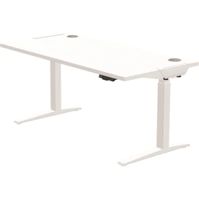 Fellowes® Schreibtisch Levado™ Maße: 1.400 x 640-1.260 x 800 mm (B x H x T) Spanplatte weiß