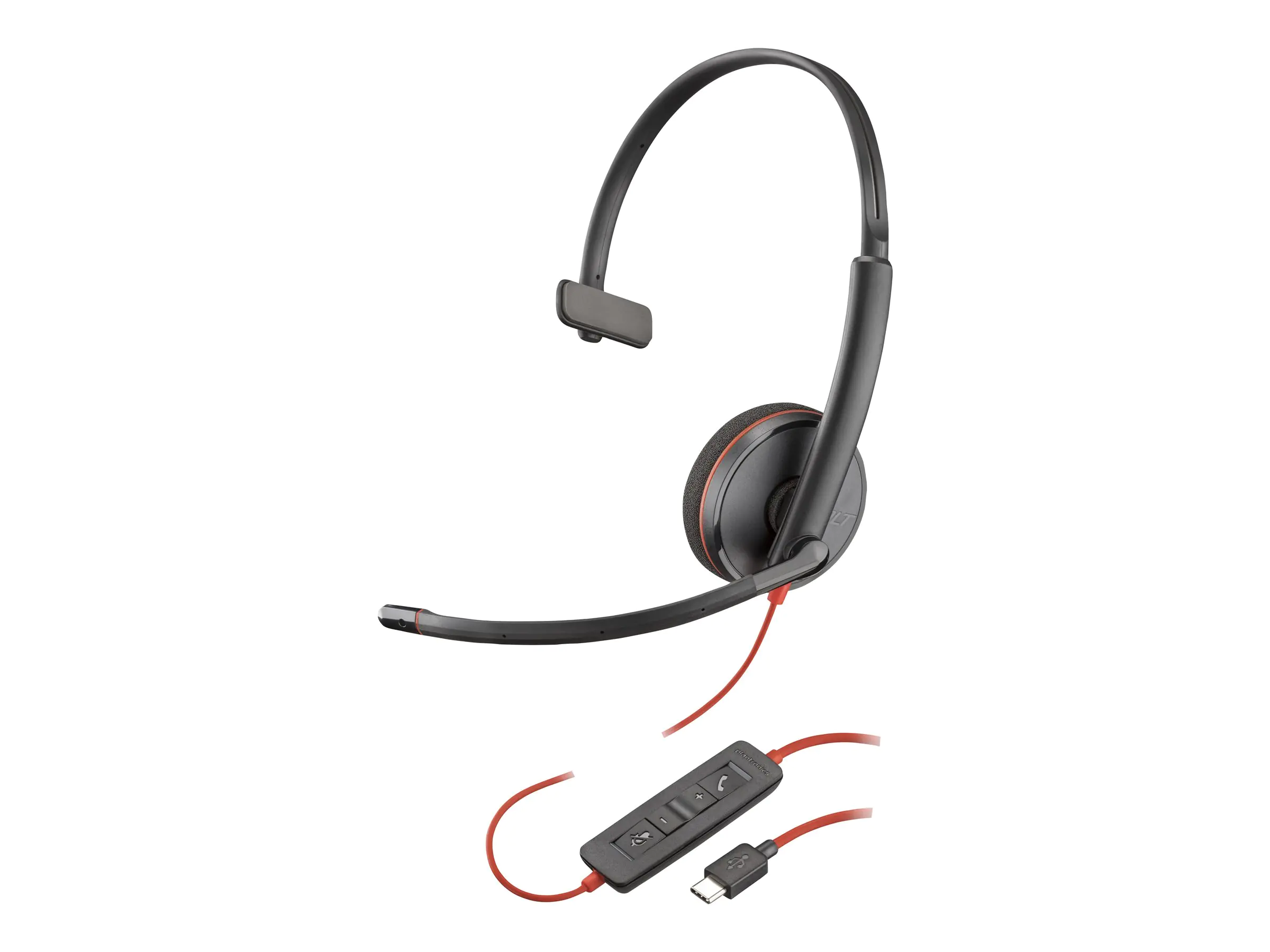 Poly Blackwire 3210 - Blackwire 3200 Series - Headset - On-Ear - kabelgebunden - USB-C - Schwarz - Skype-zertifiziert, Cisco Jabber Certified, Avaya Certified