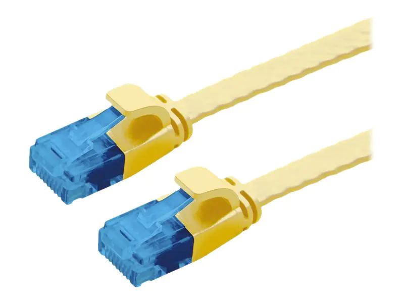 VALUE - Patch-Kabel - RJ-45 (M) zu RJ-45 (M) - 5 m - UTP - CAT 6a - ohne Haken, verseilt, extraflach, 10 Gigabit Ethernet - Gelb