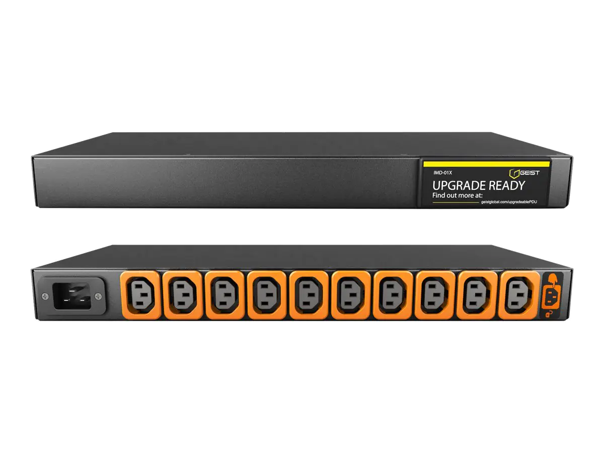 Geist Basic Upgradeable MU01X1R0-10L137-2C20A9H00-S - Stromverteilungseinheit (Rack - einbaufähig) - Wechselstrom 120/208/230 V - 3.6 kW - Eingabe, Eingang IEC 60320 C20 - Ausgangsanschlüsse: 10 (10 x IEC 60320 C13) - 1U - schwarze Pulverbeschichtung