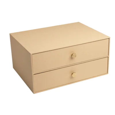 Exacompta Schubladenbox Office by me 2 Schubladen DIN A4, Überbreite Karton, Papier kaschiert Gehäusefarbe: beige