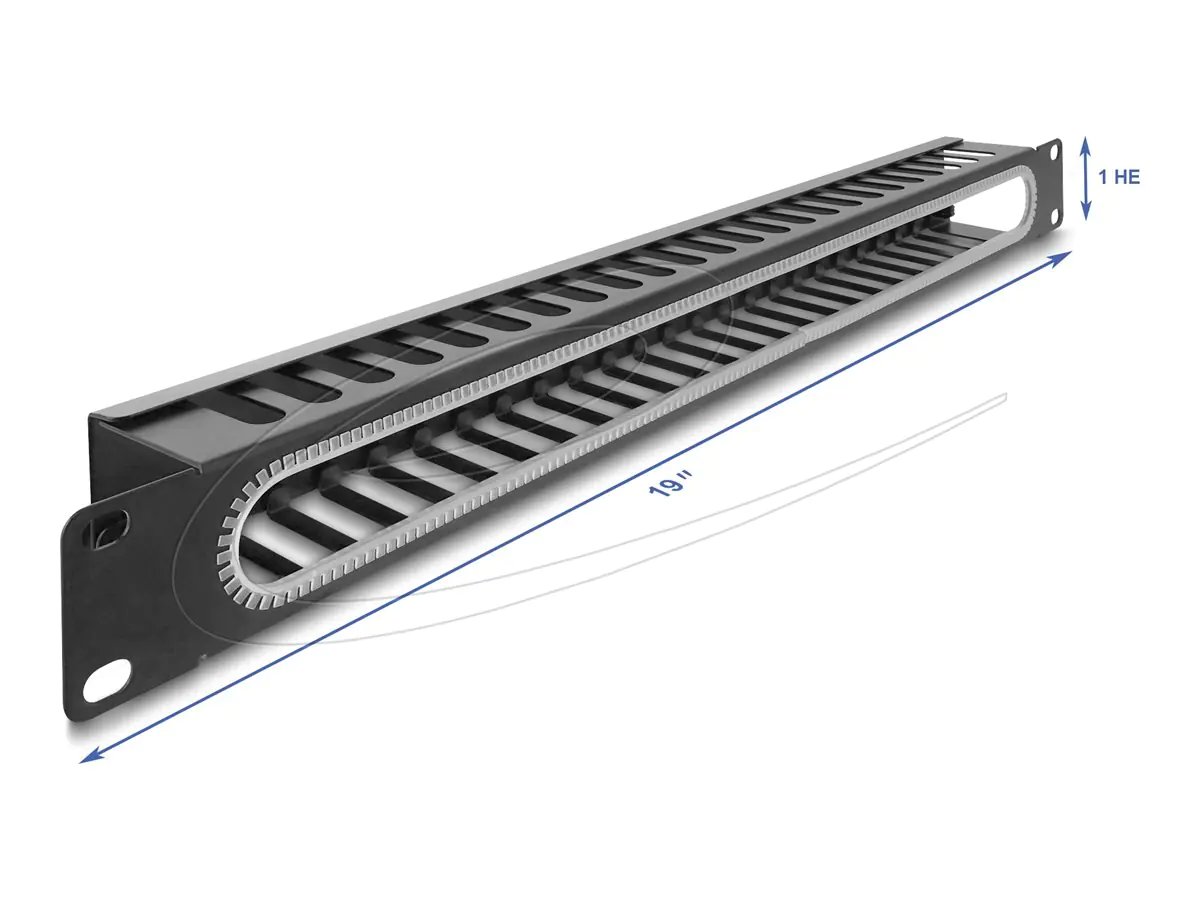 Delock Kabelmanagement-Panel - Schwarz, RAL 9005 - 1U - 48.3 cm (19") 67277