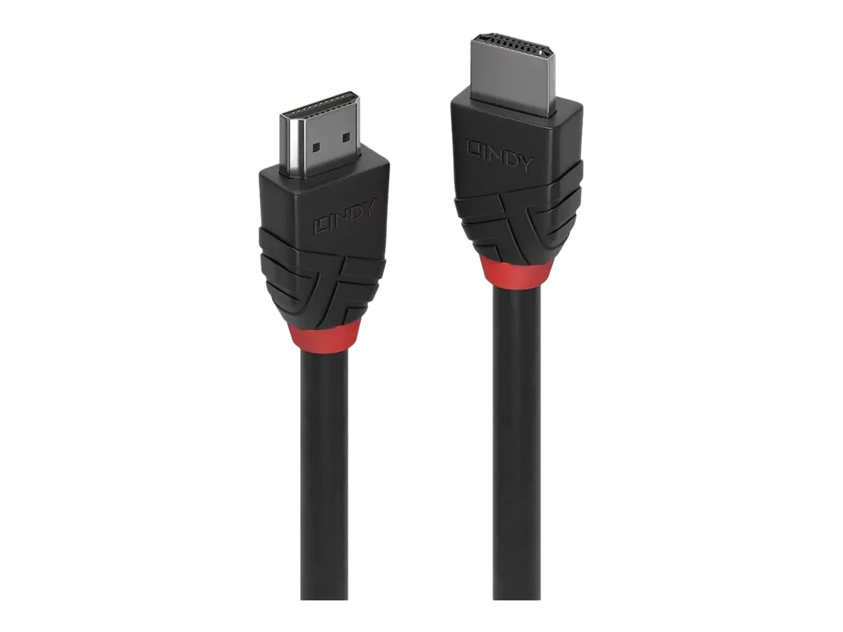 Lindy Black Line - Ultra High Speed - HDMI-Kabel mit Ethernet - HDMI männlich zu HDMI männlich - 3 m - Dreifachisolierung - Schwarz - rund, unterstützt 8K 60 Hz (7680 x 4320), unterstützt 4K 120 Hz (3840 x 2160), Unterstützung für 3D-Video