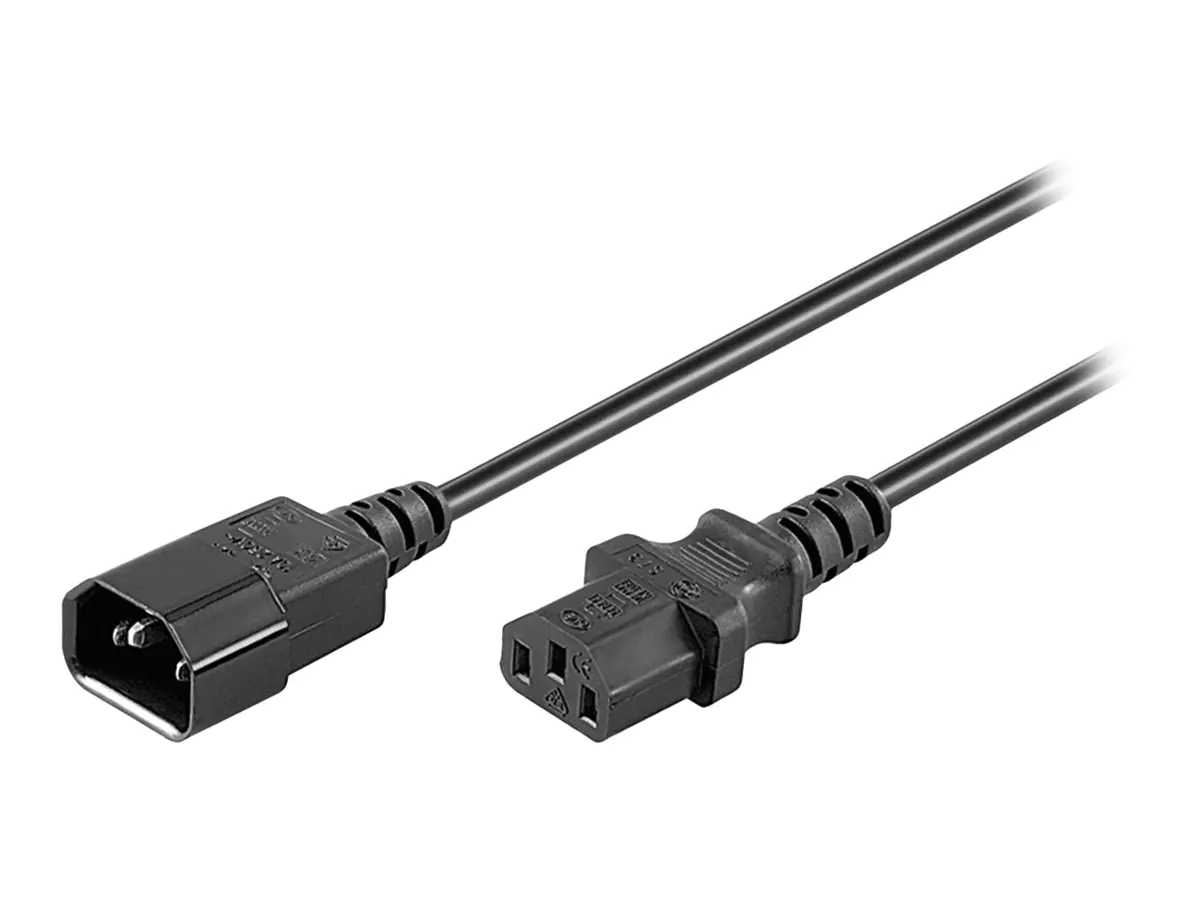 goobay - Spannungsversorgungs-Verlängerungskabel - IEC 60320 C14 bis IEC 60320 C13 - 250 V - 10 A - 5 m - Schwarz