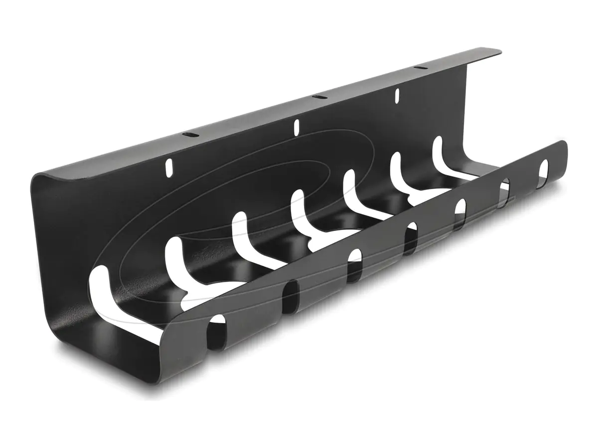 Delock Kabelhalter - Montage unter Tisch - 43 cm - Schwarz (Packung mit 2) 88031